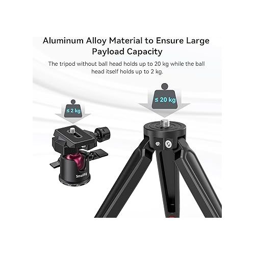  SmallRig Mini Tripod for Camera, Updated Desktop Tabletop Tripod with Arca-Type Compatible QR Plate, 360° Ball Head and 1/4 Screws Portable for Compact Cameras DSLRs, Phone, Gopro - BUT2664