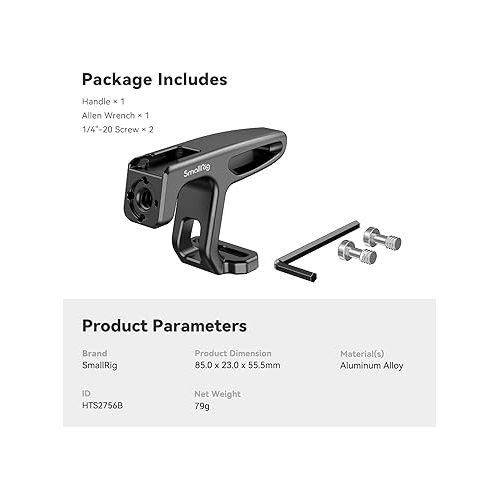  SMALLRIG Mini Top Handle for Lightweight Vlogging Cameras with 1/4