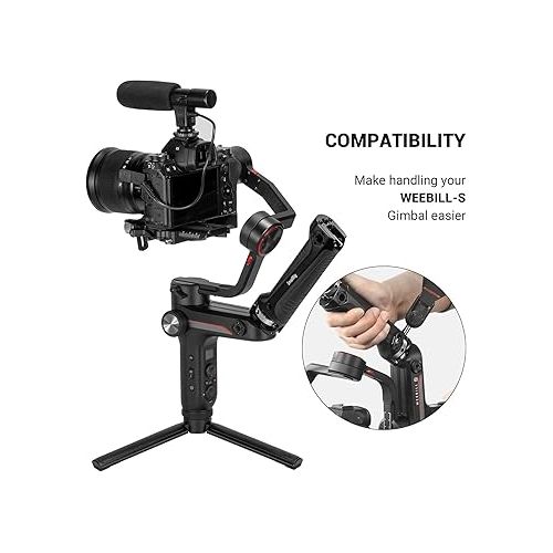  SmallRig Handle Grip Handgrip for Zhiyun-Tech WEEBILL-S Gimbal with Cold Shoe Mount Built-in Wrench, Multiple Threaded Holes - BSS2636C