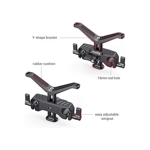  SMALLRIG 15mm Long Lens Support Bracket Height Adjustable for DSLR Camera Shoulder Rig (New) - 1087