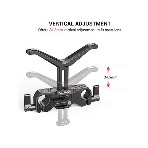  SMALLRIG 15mm Long Lens Support Bracket Height Adjustable for DSLR Camera Shoulder Rig (New) - 1087