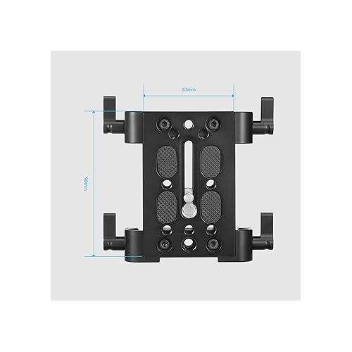  SmallRig Camera Tripod Mounting Baseplate w/15mm Rod Clamp Rail Block for Tripod/Shoulder Support System - 1798