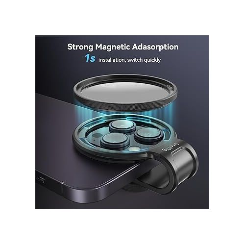  SmallRig 52mm Magnetic Circular Polarizers Filter Kit (Magnetic Polarizing Filter + Universal Magnetic Filter Ring), HD Optical Glass Circular Magnetic CPL Polarizing Filter Kit for Phone - 4389
