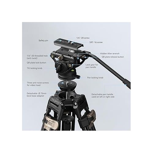  SmallRig AD-80 FreeBlazer Heavy-Duty Tripod System, 75