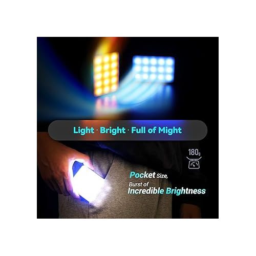  SmallRig RM75 RGB Video Light, RGBWW Full Color Portable LED Light Panel, 4,000mAh Battery, 2500-8500K, CRI96, TLCI 98, Magnetic Attraction and App, for Vlogging Photography 3290