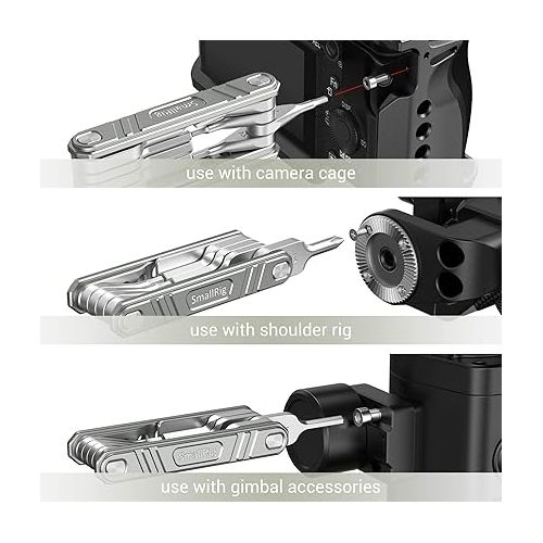  SMALLRIG Universal Folding Tool Multi-Tool for Videographers, Tool Set with Nine Functional Tools Included - TC2713