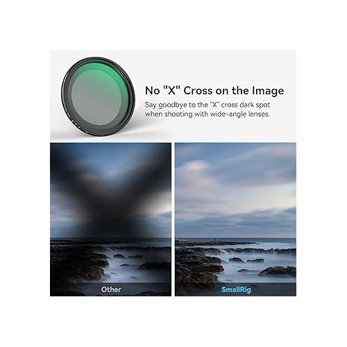  SmallRig 52mm Magnetic Variable ND Filter Kit, ND2-ND32 (1-5 Stops) VND Filter with Universal Magnetic Filter Ring, No X Cross HD Optical Glass Neutral Density Filter Kit for Phone- 4387