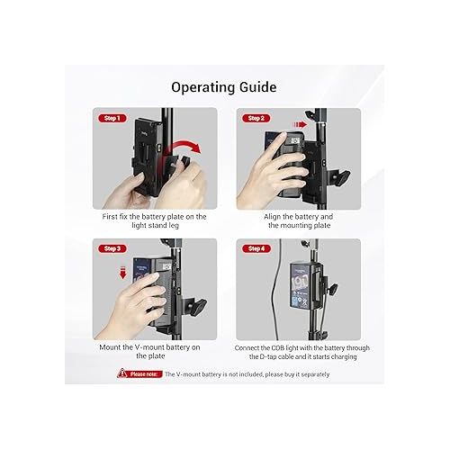  SmallRig V-Mount Battery Plate, Battery Charging Module RA V1 for SmallRig COB Video Light - 3676