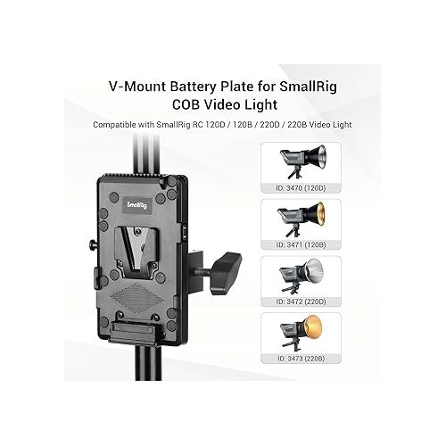  SmallRig V-Mount Battery Plate, Battery Charging Module RA V1 for SmallRig COB Video Light - 3676