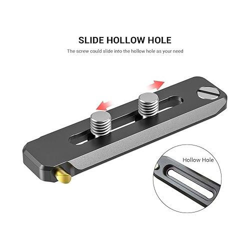  SMALLRIG Universal Low-Profile Quick Release NATO Rail Safety Rail 70mm/2.8inches Long with 1/4'' Screws for NATO Handle Camera Cage EVF Mount - BUN2483