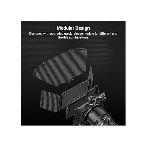  SMALLRIG Mini Matte Box Pro for Mirrorless DSLR Cameras, Come with 4 x 5.65 Filter Trays and 67mm/72mm/77mm/82mm-95mm Adapter Ring - 3680