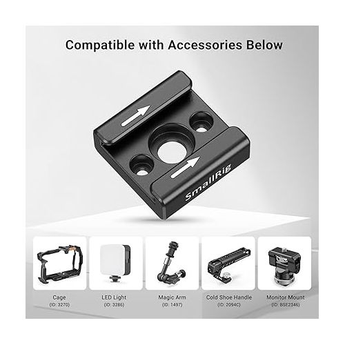  SMALLRIG Cold Shoe Mount Adapter with 1/4’’ Thread Hole for Camera and Camcorder Rigs - 1241