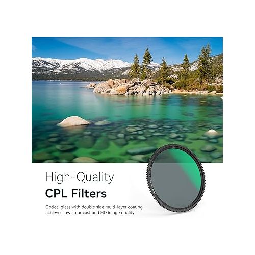  SmallRig 95mm CPL - VND Filter, 8 Stop Stepless with Rod Clamp Kit, Filter Base & CPL Filter (2 psc) with Filter Adapter Ring 95mm / 82mm / 77mm / 72mm / 67mm - 3864