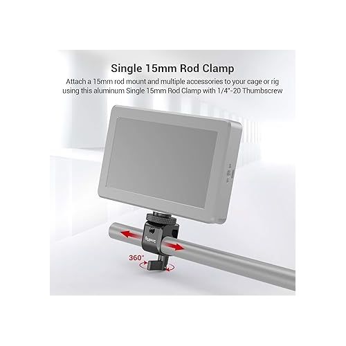  SMALLRIG 15mm Rod Clamp Rail Connector with 1/4