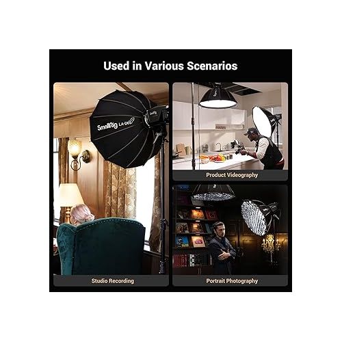  SMALLRIG Parabolic Softbox LA-D65 65cm Quick Release, Compatible with SmallRig RC 120D/RC 120B/RC 220D/RC220B and Other Bowens Mount Light- 4157