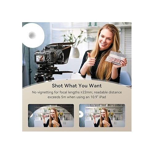  SmallRig Teleprompter for iPad Tablet up to 11 inch, NOT for Smartphone, SmallGoGo APP Supports PDF Picture Word TXT, Must Work with 15mm LWS Baseplate for Mirrorless DSLR Camcorder - 3646