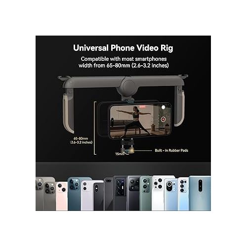  SmallRig P20 Foldable Universal Phone Cage, Smartphone Video Rig Filmmaking Vlogging Case Stabilizer for Videomaker Video-grapher for iPhone 15 14 13 for Samsung and Other Android Phones - 4047
