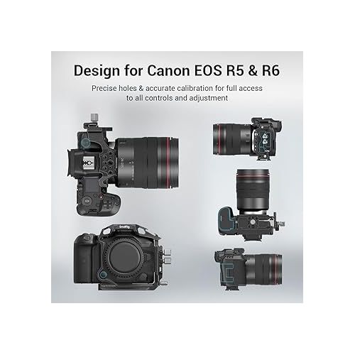  SMALLRIG R5 R5 C R6 Half Cage, Camera Half Cage with Cable Clamp for Canon R5 R5 C R6-3656