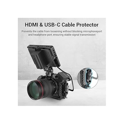  SMALLRIG R5 R5 C R6 Half Cage, Camera Half Cage with Cable Clamp for Canon R5 R5 C R6-3656