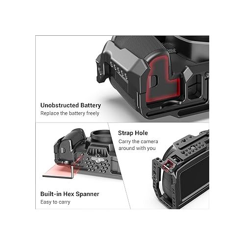  [New Version] SMALLRIG BMPCC 4K & 6K Cage for Blackmagic Design Pocket Cinema Camera 4K & 6K w/Cold Shoe, NATO Rail - 2203