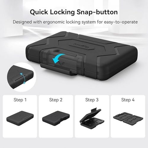  SmallRig SD Card Holder Memory Card Holder Case 15 Slots, Water-Resistant for SD Card, Micro SD Card, CFexpress Type A Card, CFexpress Type B Card, XQD Card - 3192