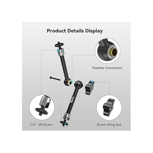  SmallRig 9.8 inch Adjustable Articulating Magic Arm with Both 1/4