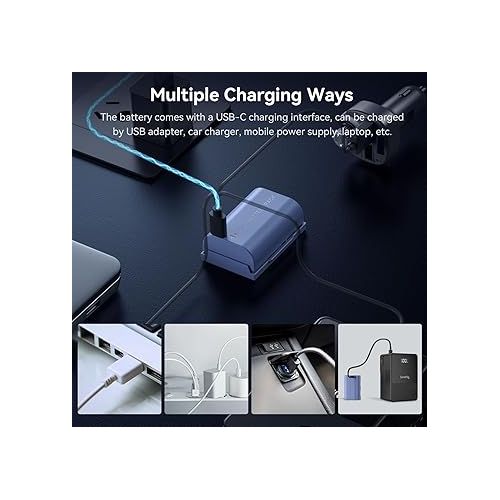  SmallRig LP-E6NH 2400mAh Camera Replacement Battery for Canon R5, R6, R7, USB-C 2.5H Fast Charging Camera Battery for R6 Mark II, R, R5 C, 5D II/III/IV, 6D, 6D II, 7D, 7D II, 60D, 70D, 80D, 90D - 4264