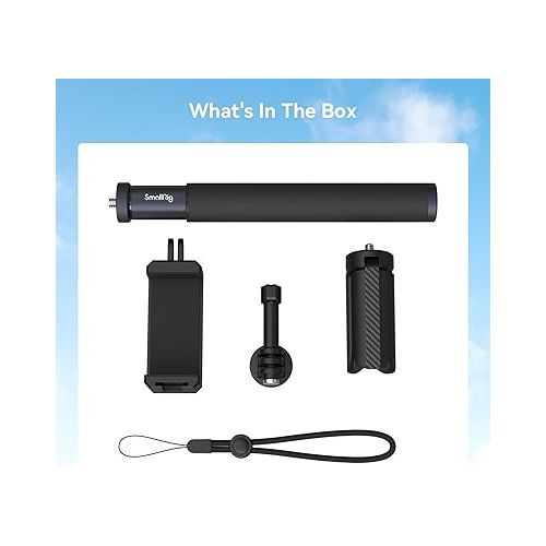  SMALLRIG Invisible Selfie Stick for Insta360, Handheld Extended Pole, Accessories with Mini Tripod, for Insta360 X2/X3/X4, for GoPro Hero 12 10 9 8, for DJI Action3/4, for AKASO - 4758