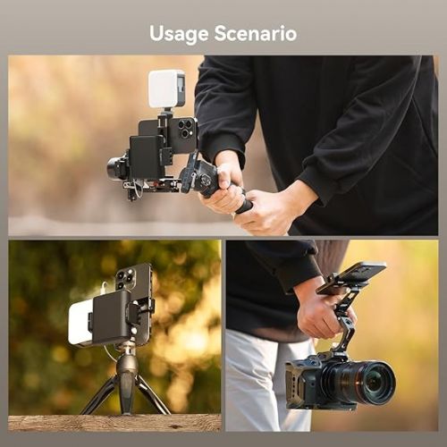  SMALLRIG Metal Phone Support with Cold Shoe Mount, Universal Cell Phone Mount Adapter Support Free Adjustment Joints,Phone Tripod Mount for iPhone 15/14, for Samsung Galaxy and Other Phones - 4382