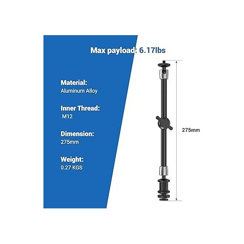  SMALLRIG Articulating Rosette Arm Max 11'' Long with Cold Shoe Mount & Standard 1/4