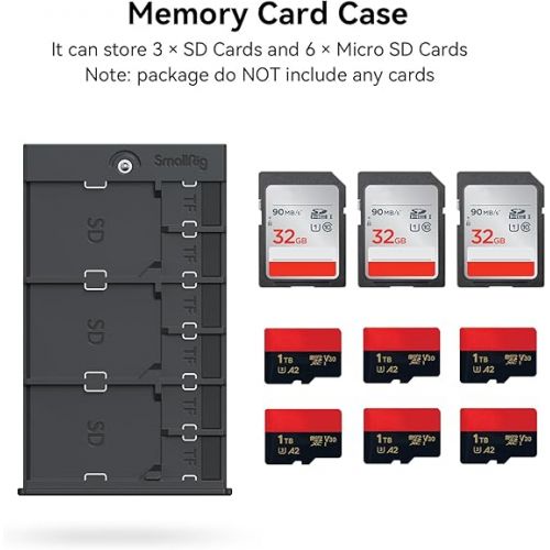  SMALLRIG Memory Card Case Holder Anti-Shock Anti-Fall and Scratch Suitable for SD/Micro SD/SIM Cards for Photography Enthusiasts - 2832B