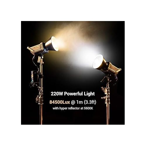  SmallRig RC 220B 220W Bi-Color LED Video Light 2700K-6500K 84500 Lux@3.3ft Continuous Lighting CRI 95+ TLCI 96+ w/Bowens Mount, Manual and App Control Remotely Professional Studio Spotlight-3473