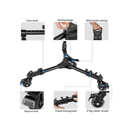  SmallRig Universal Photography Tripod Dolly, Heavy Duty with 3