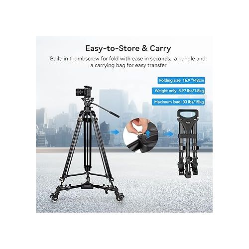  SmallRig Universal Photography Tripod Dolly, Heavy Duty with 3