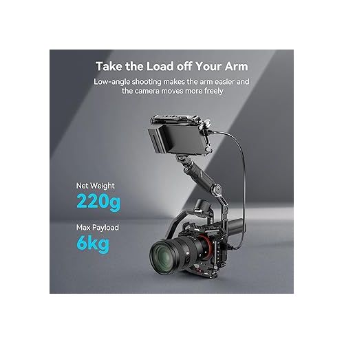  SmallRig Plastic Lightweight Adjustable Handle Sling Handgrip Only for DJI RS 3 Mini Gimbal Handheld Stabilizer, with NATO Clamp and Cold Shoe Mount - 4197B