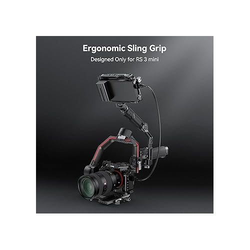  SmallRig Plastic Lightweight Adjustable Handle Sling Handgrip Only for DJI RS 3 Mini Gimbal Handheld Stabilizer, with NATO Clamp and Cold Shoe Mount - 4197B