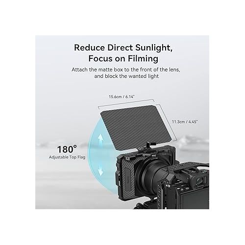  SmallRig Mini Matte Box for Mirrorless DSLR Cameras Compatible with 67mm/72mm/77mm/82mm/95mm Lenses - 3196