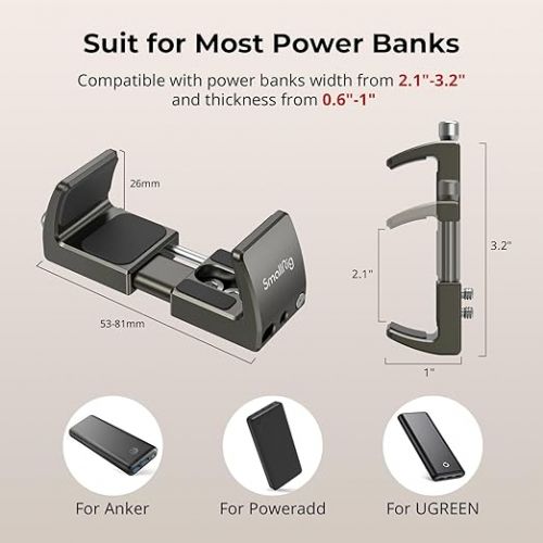  SmallRig Universal Power Bank Holder, Power Bank Clamp Mount for Camera 2790