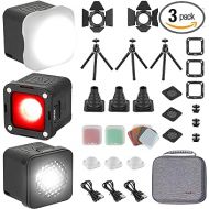 SmallRig RM01 Mini LED Video Light (3 Pack), Watreproof Portable Lighting Kit with 8 Color Filters, Dimmable Fill Photography Light 5600K CRI95 for Smartphone, Action and DSLR Camera 3469