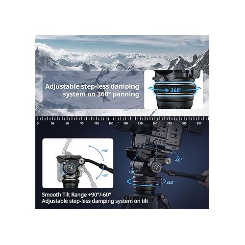  SmallRig AD-120 FreeBlazer Counterbalance Carbon Fiber Video Tripod Kit, 77