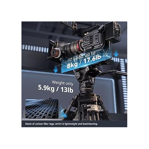  SmallRig AD-120 FreeBlazer Counterbalance Carbon Fiber Video Tripod Kit, 77