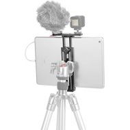 SMALLRIG Metal Holder for iPad Tripod Mount Adapter with 2 Cold Shoe, 1/4