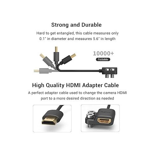  SMALLRIG Ultra-Slim 4K Adapter Cable (A to A), Female Type A to Male Type A, 4K@60HZ, for BMPCC 4K & 6K / for Sony A7SIII / for Panasonic GH5, S1H - 3019