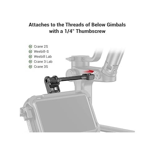  SMALLRIG Adjustable Camera Monitor Mount for DJI Ronin-S/Ronin-SC & ZHIYUN Crane 2S/Crane 3/3S/WEEBILL-S & MOZA AirCross 2 Gimbals - 2889