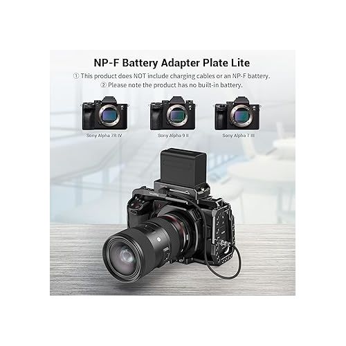  SmallRig NP-F Battery Adapter Plate Lite for Sony NP-F Battery, w/ 12V/7.4V Output Port, LED Low Battery Indicator - 3018