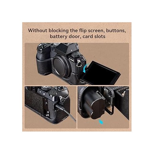  SmallRig Camera Case for FUJIFILM X-S20, Retro Style Leather Camera Case w/Aluminum Baseplate, for Photography, Shooting, Video Creators - 4232