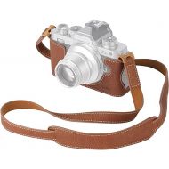 SmallRig Z fc Camera Case with Shoulder Strap, Retro Style Brown Leather Half Case with Aluminum Baseplate for Nikon Z fc - 3481
