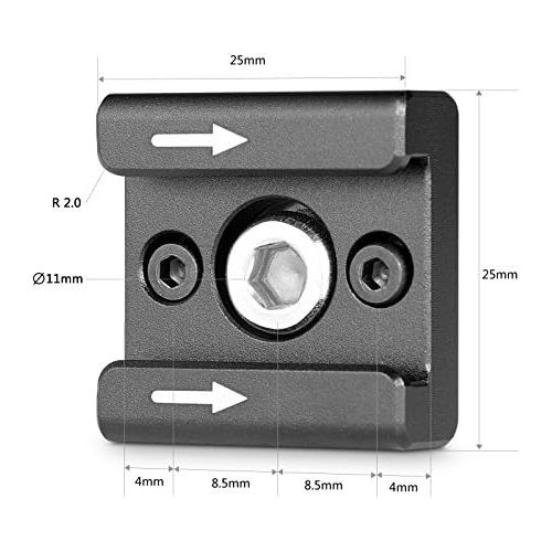  SMALLRIG Cold Shoe Mount Adapter Bracket Hot Shoe with 1/4 Thread for Camera Cage Flash LED Moniter, Pack of 2-2060