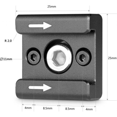  SMALLRIG Cold Shoe Mount Adapter Bracket Hot Shoe with 1/4 Thread for Camera Cage Flash LED Moniter, Pack of 2-2060