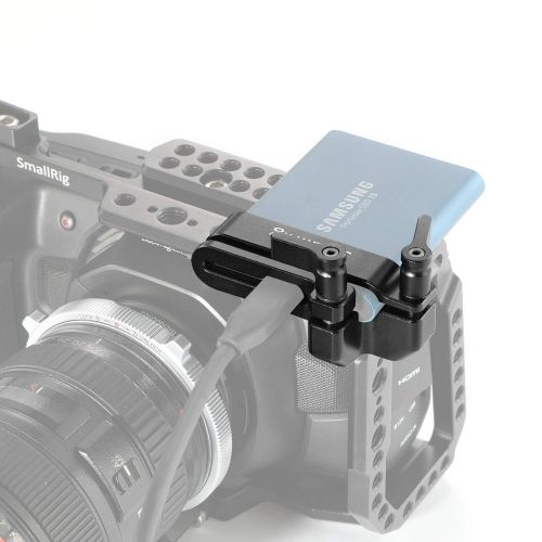  SMALLRIG SSD Mount Bracket SSD Holder for Samsung T5 SSD, Compatible with SMALLRIG Cage for BMPCC 4K & 6K- 2245